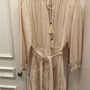 Zara Beige Textured Dress